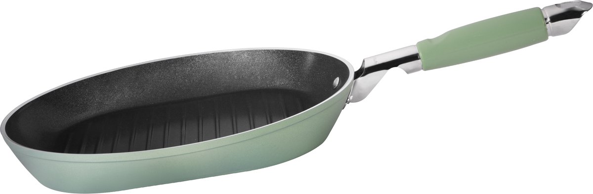 Primecook - ronde grillpan met deksel - Ø 30 cm - PFAS-vrij - slijtvaste EcoShield anti-aanbakcoating - geschikt voor inductie, oven en gas