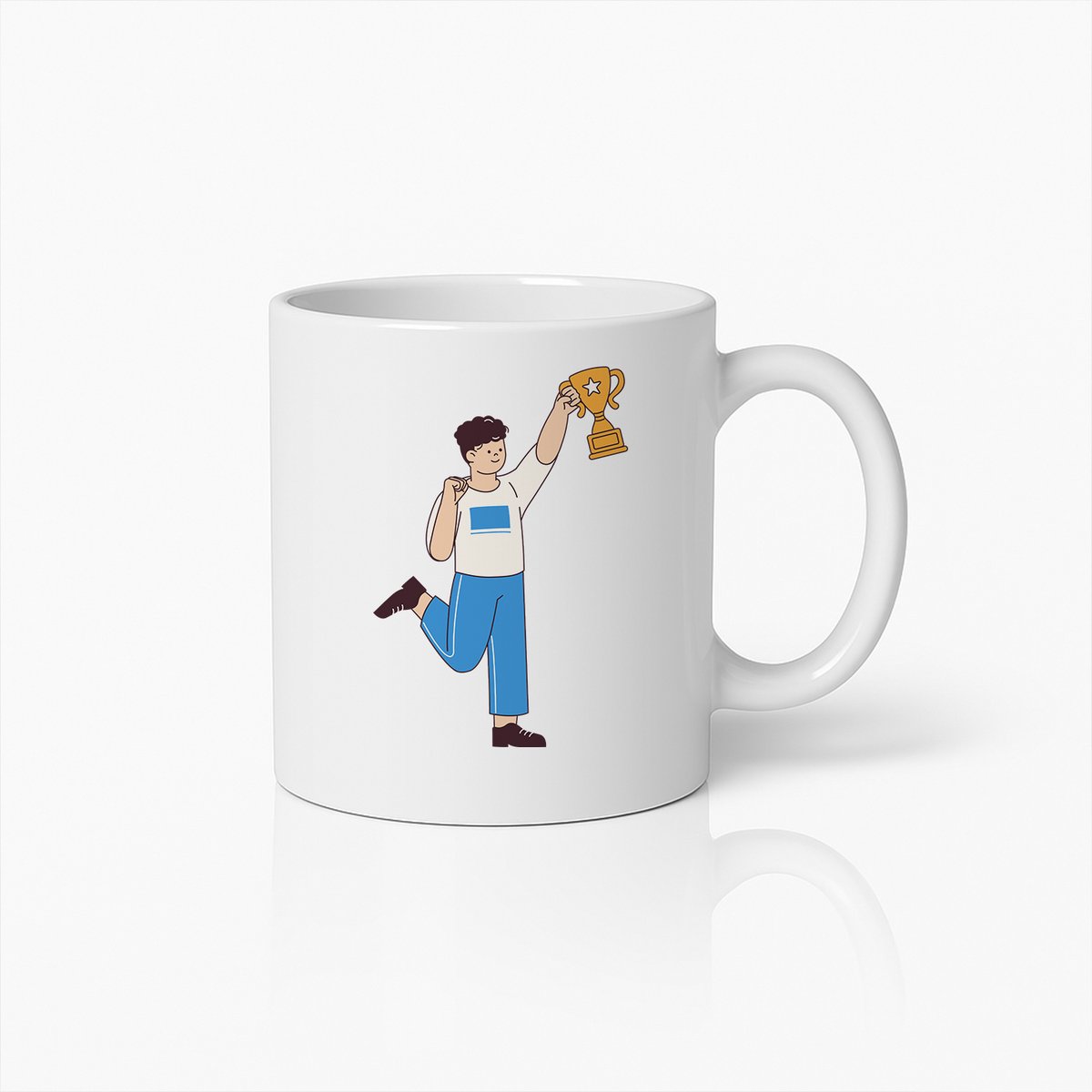 Winnaar Kampioen Trofee Viering Mok – Motiverend Cadeau Koffiebeker