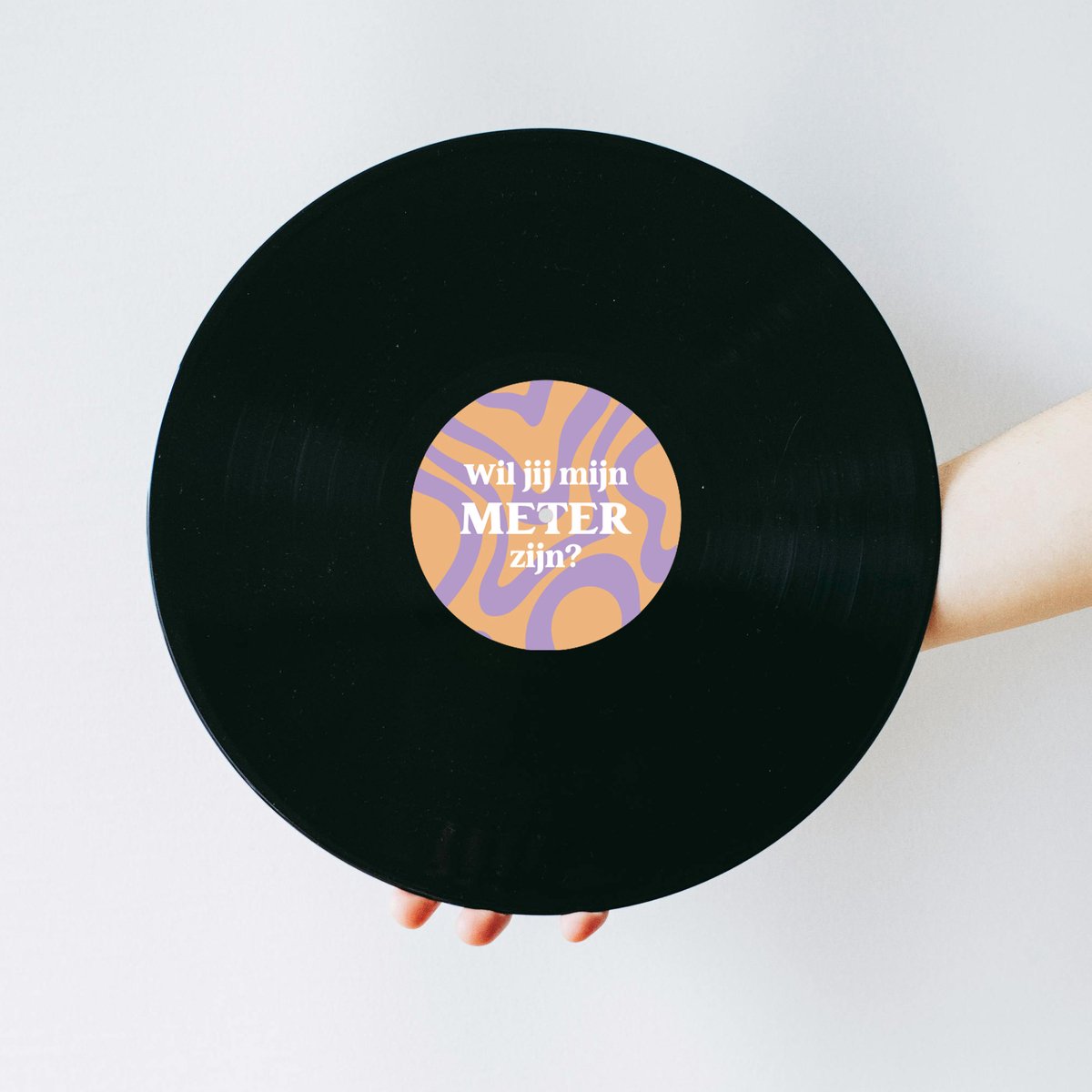 Vinylplaat - Lp - Vinyl plaat - Muziek cadeau - Meter vragen - Wil jij mijn meter zijn - Meter vragen cadeau - Groovy orange design