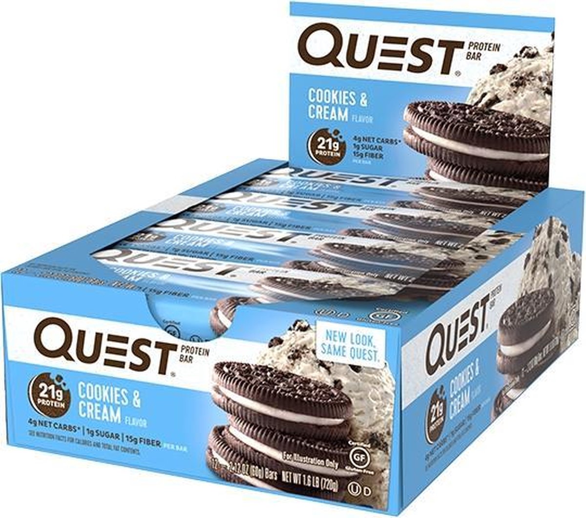 Goedkoopste Quest Nutrition Quest Bar - Eiwitreep - 1 doos (12 eiwitrepen) - Cookies & Cream