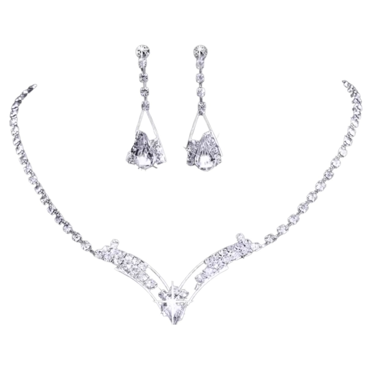 Ketting met oorbellen- Bruid- Lydia- Trouwen - Charme Bijoux
