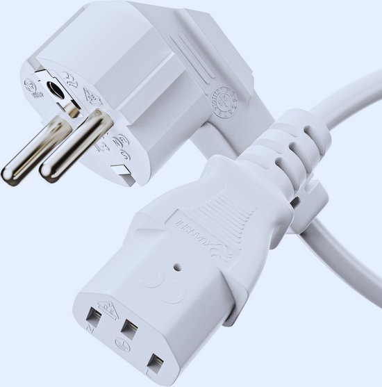 Conecto Netsnoer – Euro 90° Stekker Naar C7 90°, 1,00 M Zwart, Met Koperen Kern En PVC-mantel, Voor Huishoudelijke Apparaten