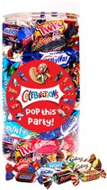 Méga mélange de chocolat Mars Celebrations avec l'inscription "Pop this party! " - chocolat de Twix, Snickers, Mars, Bounty, Maltesers, MilkyWay & Galaxy - 580g