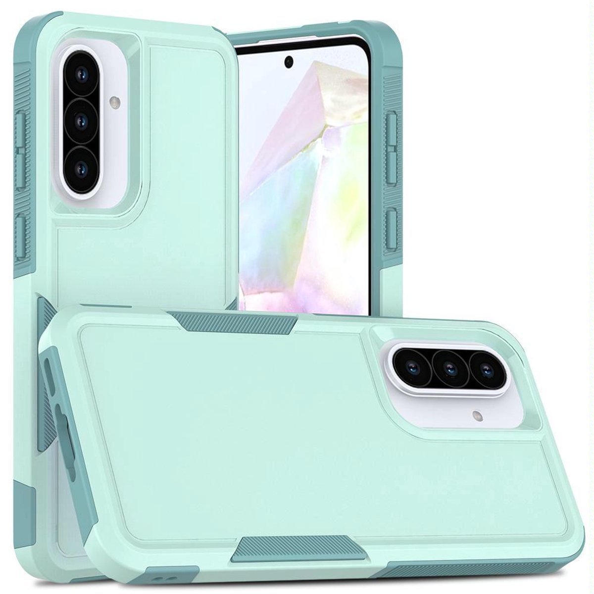 Mobigear Hoesje geschikt voor Samsung Galaxy A56 Telefoonhoesje Hardcase | Mobigear Heavy Armor Backcover Shockproof | Schokbestendig Galaxy A56 Telefoonhoesje | Anti Shock Proof - Groen