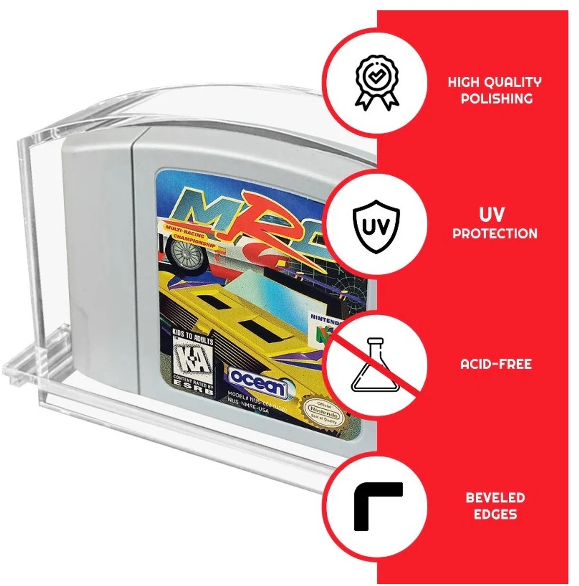 EVORETRO - 2-Pack PREMIUM Acrylic Case voor N64 Cartridge - Nintendo 64 - 2 stuks