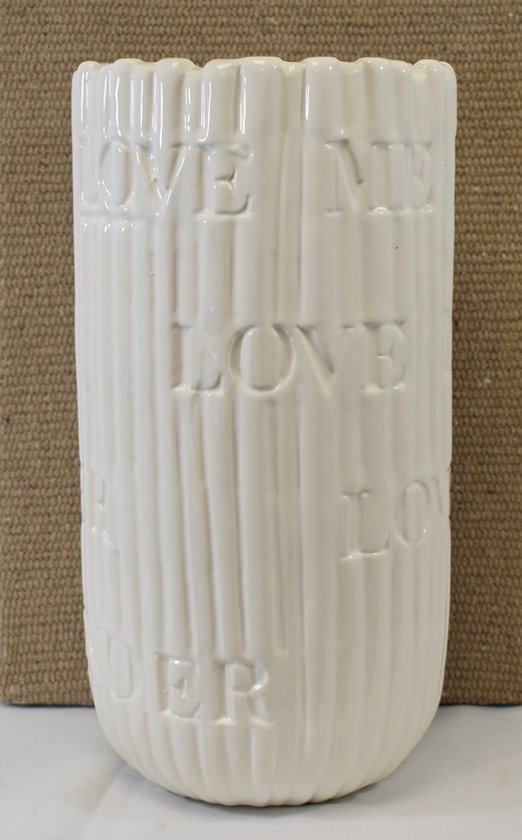 Vase Richmond blanc, "Love me Tender" H 33 cm Ø 16 cm, étanche