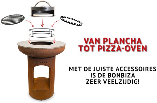 BonFeu BonBiza Corten Open - CortenStaal - Buitenkoken - Plancha Bakken - Plancha BBQ - 80x80x100 cm van BonFeu — afbeelding 4
