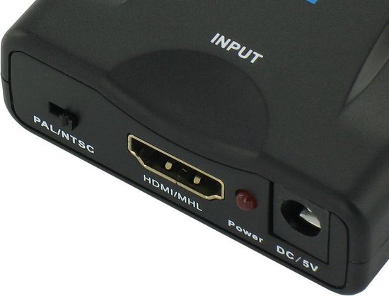 Scart naar HDMI Adapter - Full HD - 720P / 1080P - Plug & Play - Scart Schakelaar - Zwart - Merkloos
