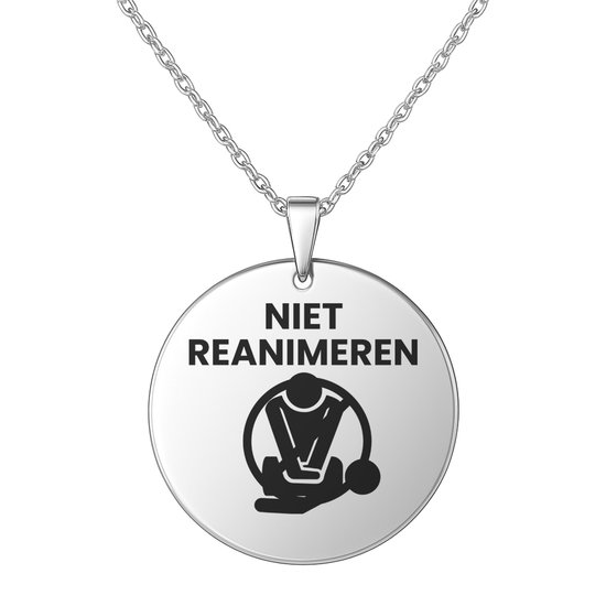 Innovaland - Niet Reanimeren Ketting - Zilver kleurig - RVS - 44 CM - Dames en Heren Kettingen - Ketting met Hanger - Mannen - Vrouwen