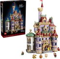 LEGO Disney Belle en het Beest Kasteel 43263 bouwpakket, paars kasteel met torens en minipoppen.