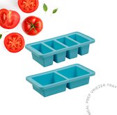 Foodcube – Boîte de préparation de repas – Boîte de congélation – Boîte de conservation – Plateau de congélation 100 % silicone avec couvercle – Sans BPA – Congélateur, micro-ondes, four et lave-vaisselle – Set de 2 - 4 x 250 ml et 2 x 500 ml - Blauw