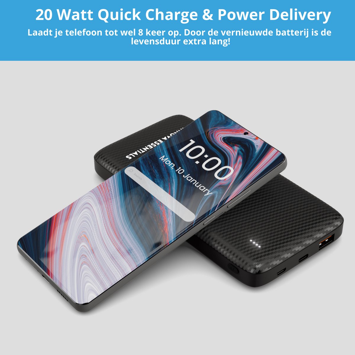 Innova® Powerbank Pro 20.000 mAh Snellader - afbeelding 2