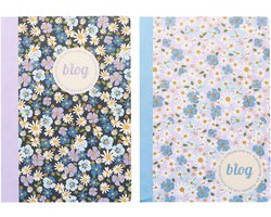 Kangaro schriften - B'LOG FLOWERS - formaat A4 - met lijn - 2 stuks - AN-123838-A