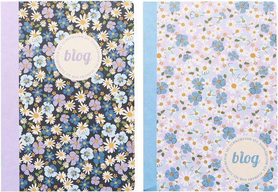 Kangaro schriften - B'LOG FLOWERS - formaat A4 - met lijn - 2 stuks - AN-123838-A