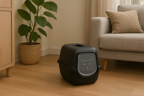 Rotho Mypet Bailey Eco Kattenbak – Kattentoilet – Zwart – 56 x 40 x 39 cm