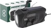 Bol.com Noodradio - Solar - Opwindbaar - Zwart - Powerbank Zonne-energie - Zaklamp - Opwindbare Radio aanbieding