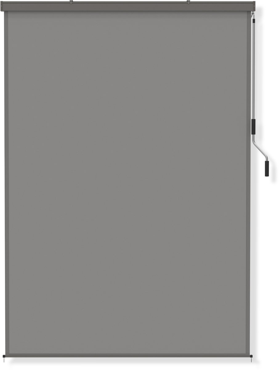 Aufun verticale balkonawning – aluminium – 180 x 250 cm – grijs – uitrolbaar – met handwielmechanisme – zonwering en privacy – voor balkon en terras