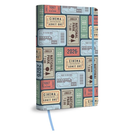 compacte agenda 16-maands Vintage Tickets - 2026