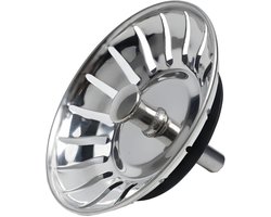 Afvoerstop - Gootsteen Zeef - Gootsteen Stop - Korfplug - Universeel - 84 mm - RVS