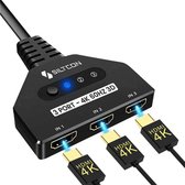 Bol.com Siltcon® HDMI Switch – Plug & Play – Dolby / 3D - Incl. HDMI Kabel - hdmi splitter - 4K@60hz - 3 In 1 Uit - Premium - Un... aanbieding