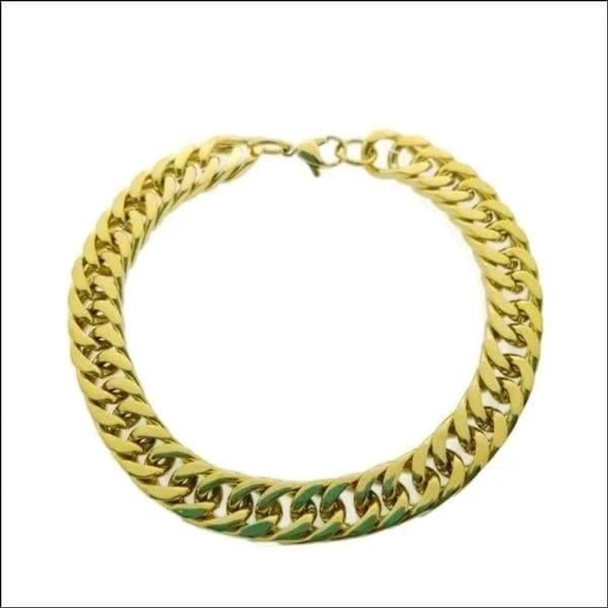 Aramat Jewels | Armbanden | RVS Goudkleurige Gourmetarmband Stoer | | | |9mm | Staal | Volwassenen | Verkleurd niet