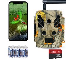 DirectGoods® Professionele WildCamera met Nachtzicht - 4K Ultra HD & 48MP - Incl. 128GB SD - Incl. Tripod - Incl. 12 batterijen