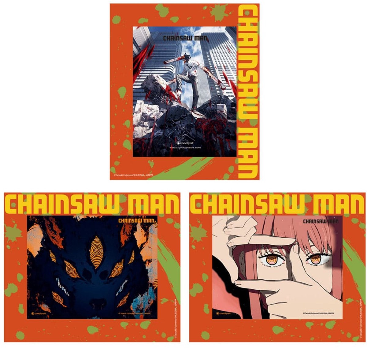 Sakami Merchandise Chainsaw Man 3D Lenticular Framed Cards 3 pack Perfect Day 17 x 13 cm Poster & Wallscrolls