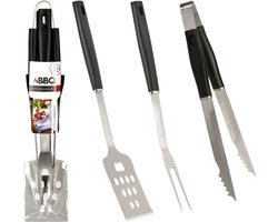 BBQ Gereedschap Set 3-delig – RVS Barbecue Accessoires – Inclusief Tang, Vork en Spatel – Roestvrij Staal – Hittebestendig & Duurzaam – Grill Set voor Buiten Koken – Ideaal Cadeau voor BBQ Liefhebbers BBQ Gereedschap Set 3-delig – RVS Barbecue Accessoires – Inclusief Tang, Vork en Spatel – Roestvrij Staal – Hittebestendig & Duurzaam – Grill Set voor Buiten Koken – Ideaal Cadeau voor BBQ Liefhebbers