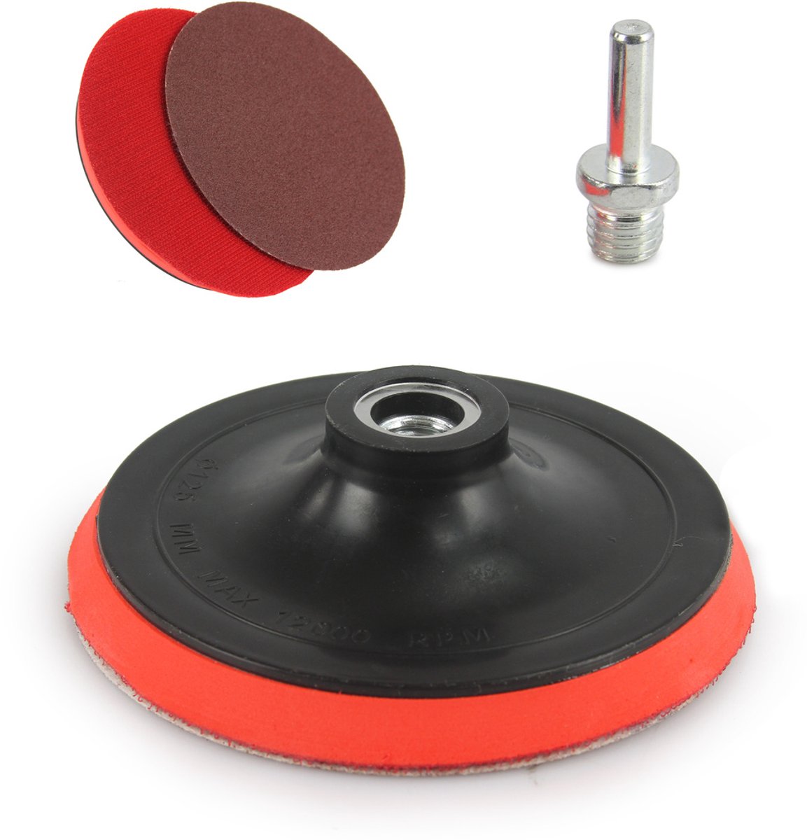 Rubber steunschijf voor schuurmachine met klittenbandsteunplaat - 125mm (M14)