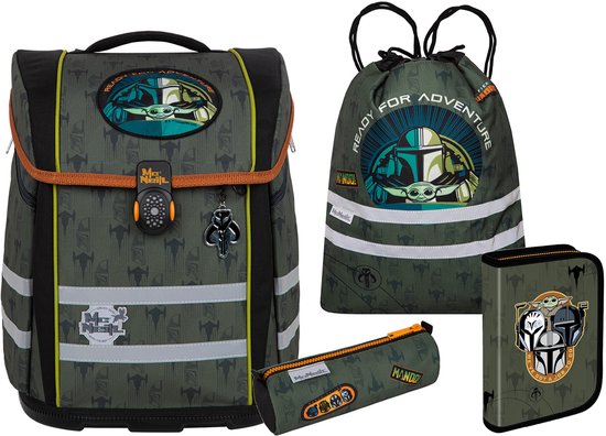 McNeill Schooltas Ergo Perfecto Star Wars Schoolbag Set 5-delig Mandalorian Groene