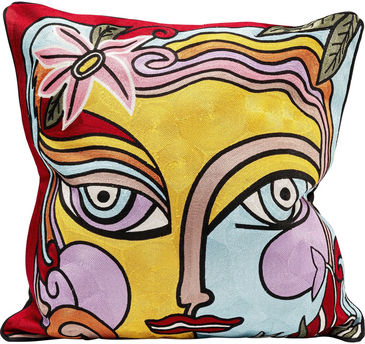 Kare Design Kussen Art Line gezicht Kare Design Veelkleurig