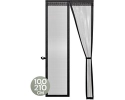 O'DADDY® Deurgordijn Deluxe FIBER - Magnetisch Vliegengordijn - Voor Nieuwbouw en Standaard Deuren - Eenvoudige Installatie - Deurhor Zwart - 100x210 cm