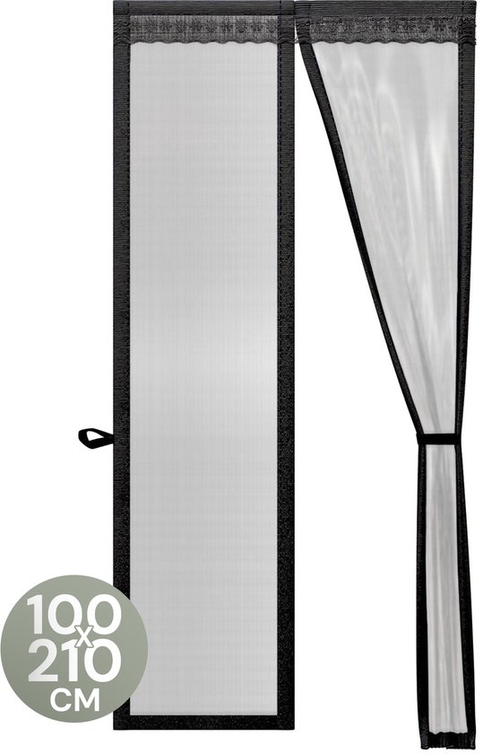 O'DADDY® Deurgordijn Deluxe FIBER - Magnetisch Vliegengordijn - Voor Nieuwbouw en Standaard Deuren - Eenvoudige Installatie - Deurhor Zwart - 100x210 cm