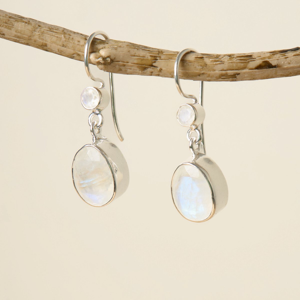 diluna.nl - Oorbellen Maansteen - 925 sterling zilveren edelsteen sieraden