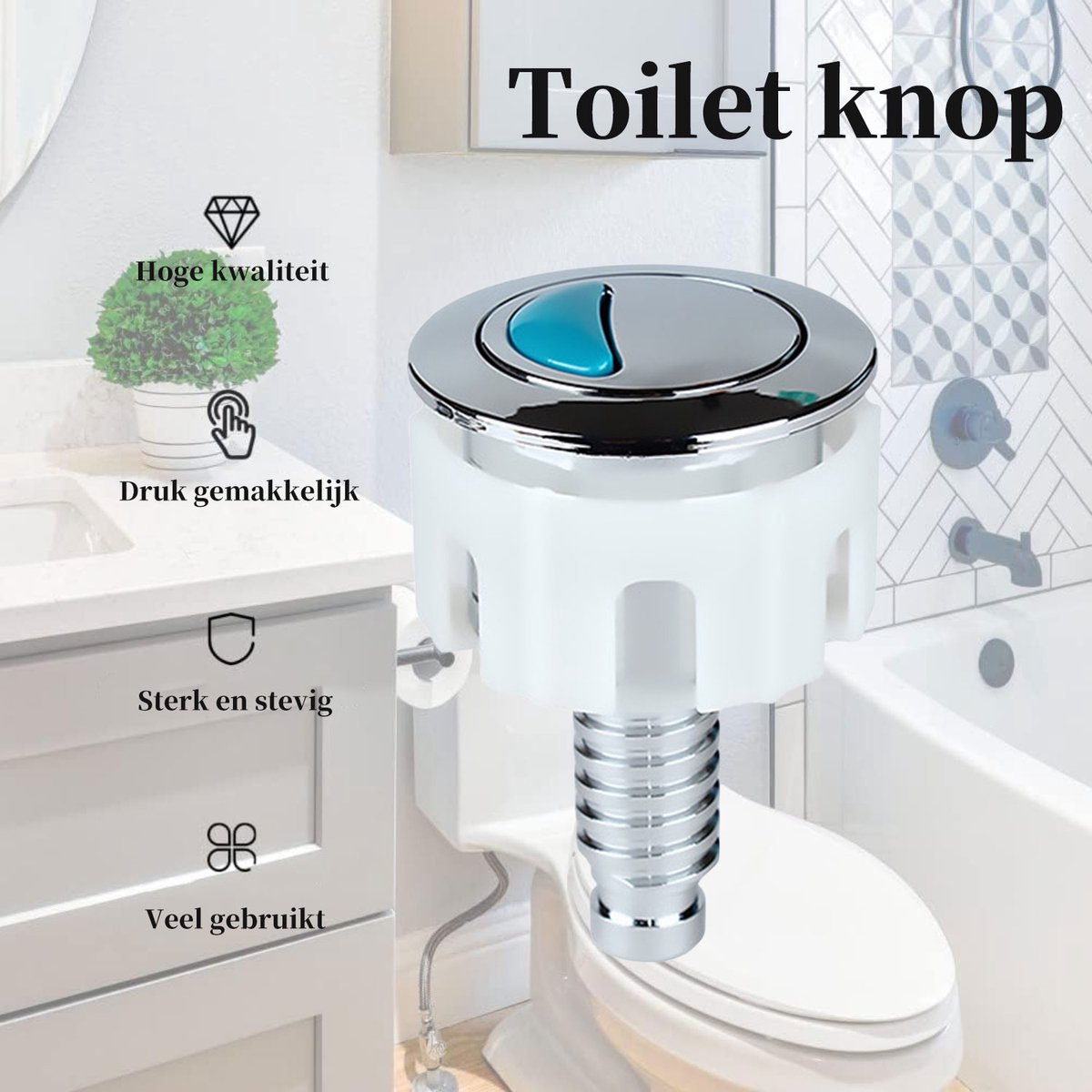 Een Stuk Wc Watertank Dubbele Sleutel Flush Knop R... - Vicedeal