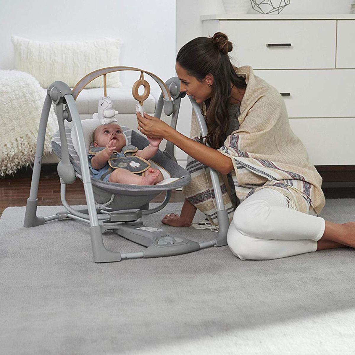 Bright starts ingenuity swing and go bella deals teddy boutique babyswing