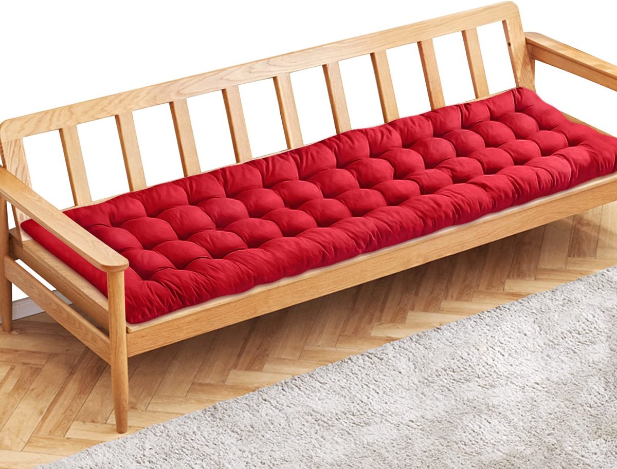 Boraboi Gezellige Tuinbank Kussen Set voor 2 3-Zits Schommelstoelen en Verandameubels Rood 120x48 cm