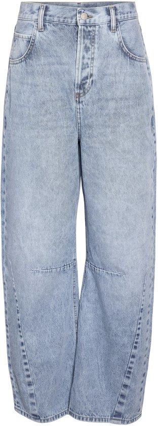 Noisy May Curve - Pantaloncini di jeans a vita alta blu lavaggio chiaro