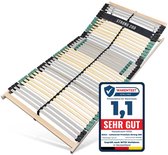 Lattenbodem 90 x 200 - Ergonomisch 7-zone bedbodem met stevig beukenhouten frame - 42 latten - Gemaakt in Duitsland - Zelf te monteren - Draagvermogen ca. 200kg - Flexibele veerhouten latten