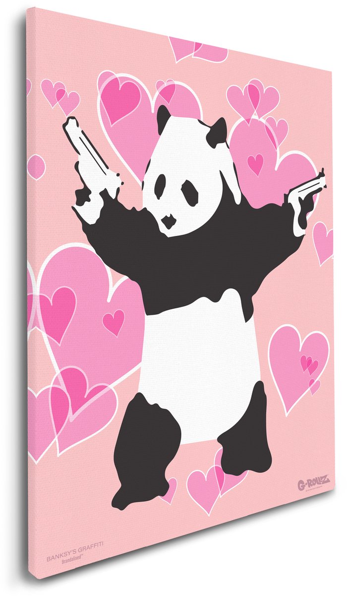 Banksy Graffiti - Canvas Schilderij 32x45 cm - Schilderijen Woonkamer