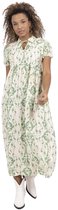 Lilie rose MIDI SHIRT Spring 2025 DRESS WVN-White/Green- Dames Jurk - Size M/L