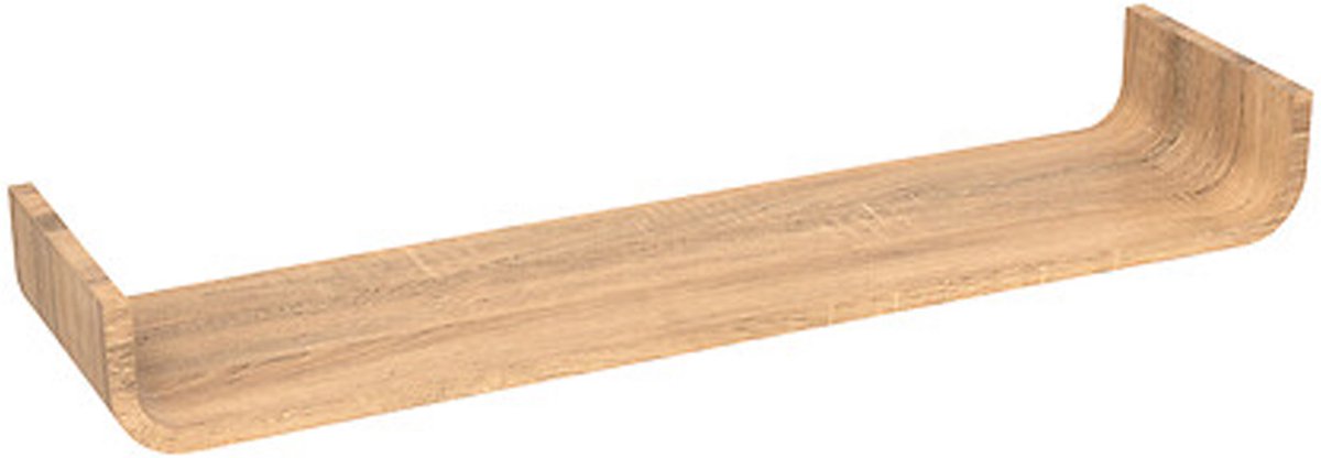 5Five® Five Wandplankje/boekenplankje Fixy - bruin - lamellen hout look - 80 x 20 x 10 cm