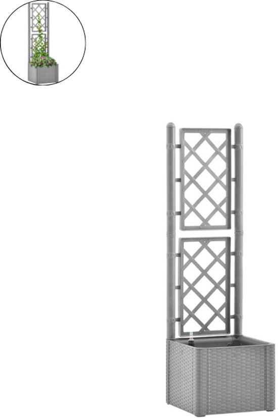 Plantenbak met klimrek 140x40x36 (176) cm - zwart - AMIS Houtproducten Plantenbak met klimrek 140x40x36 (176) cm - zwart - AMIS Houtproducten