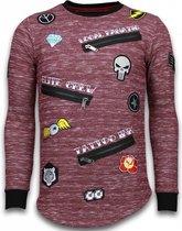 Local Fanatic Longfit Embroidery - Sweater Patches - Elite Crew - Bordeaux - Maten: XXL