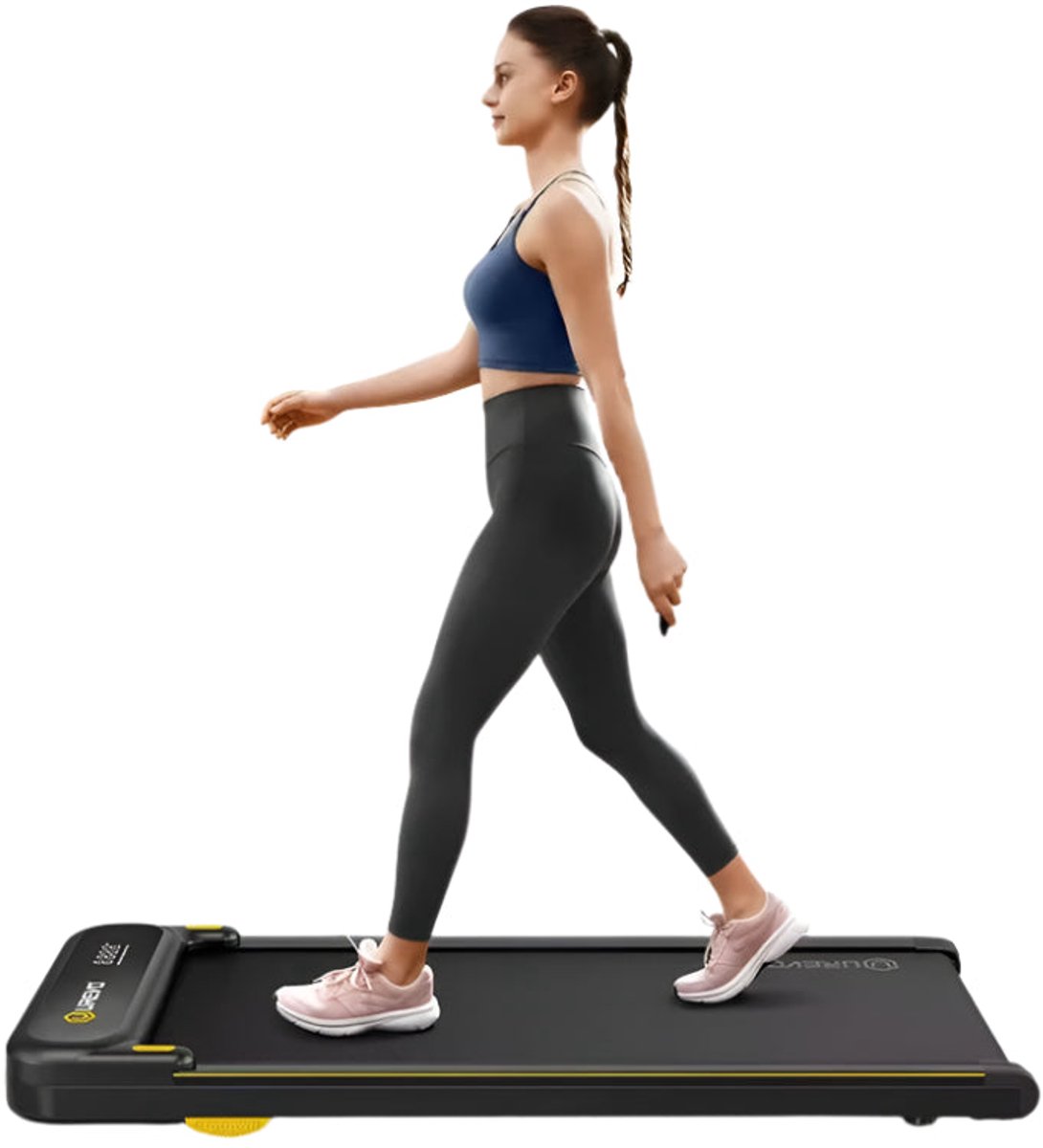 Loopband - Wandelband - Loopband - 1-6KM/u Snelheid - 120kg Max Belasting - 102x38cm Loopoppervlak - Walking Pad - Walkingpad - Dubbele Schokabsorptie - LED-scherm - Zwart