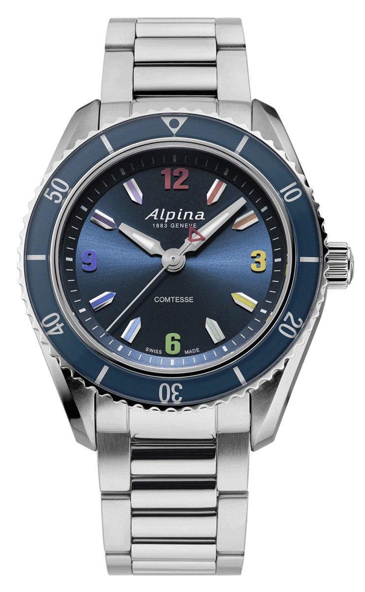Alpina Alpiner Comtesse Sport AL-235NRB3C6B Horloge - Staal - Zilverkleurig - Ø 36 mm