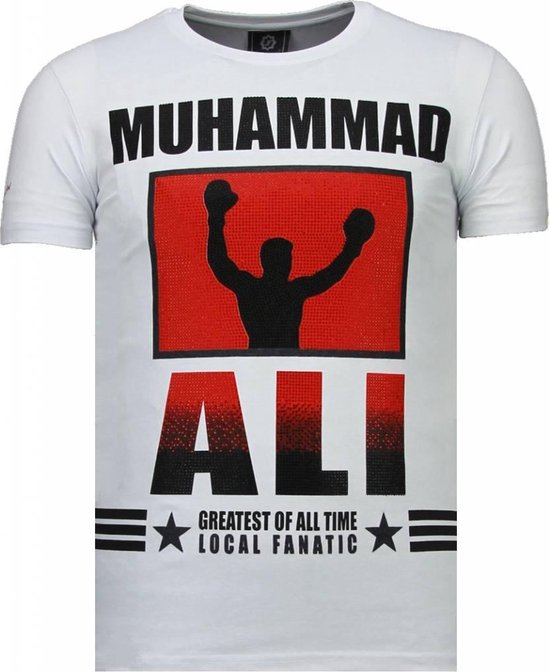 Local fanatique Muhammad Ali - T-shirt strass - Blanc Muhammad Ali - T-shirt strass - T-shirt homme vert taille S