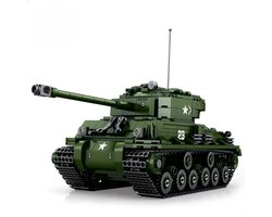 Reobrix - 77030 Sherman Army Tank bouwset | World of Tanks Edition | WW2 Army auto constructie modelbouw | Educatief militair & leger speelgoed bouwpakketten voor kinderen & volwassenen | Schaal 1:30 | 836 bouwstenen