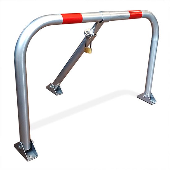 Parkeerbeugel neerklapbaar met slot – 45x76x32 cm – staal – zilver