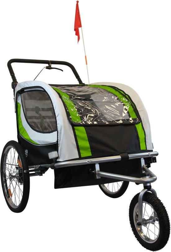 Fietskar - 2 kinderen - met schokbreker - lime van Pepper. — afbeelding 2
